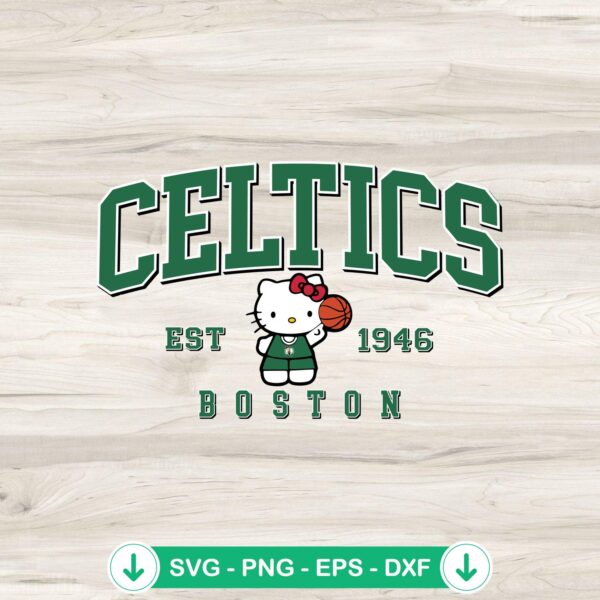 Boston Celtics Hello Kitty SVG file for Cricut cutting machine