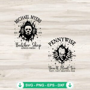 Michael Myers Pennywise horror svg file for cutting machines