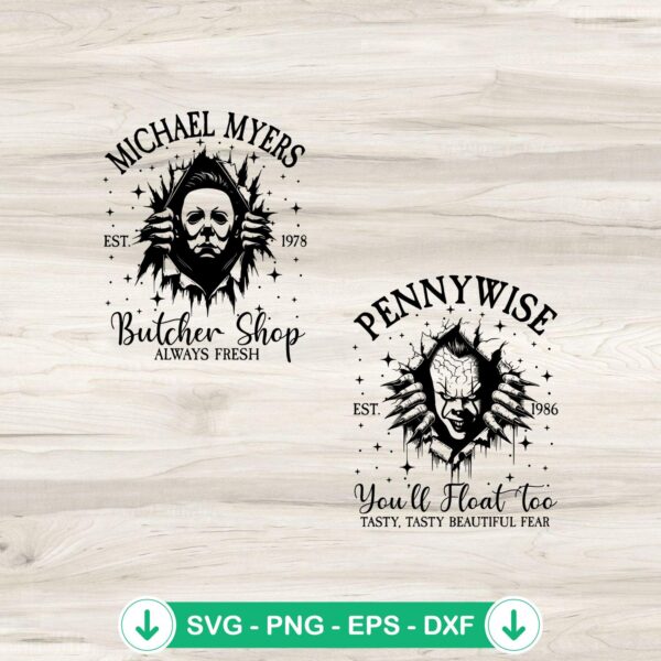 Michael Myers Pennywise horror svg file for cutting machines