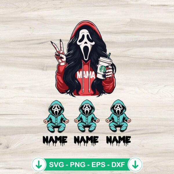 Ghostface Horror Mama SVG file for Cricut cutting machine