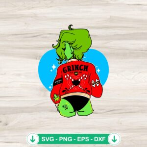 Grinch Girl SVG file for cutting machine, Grinch Mean One cut file