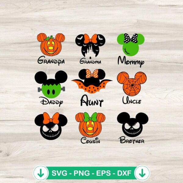 Mickey Family Halloween SVG Bundle - cricut svg cut file