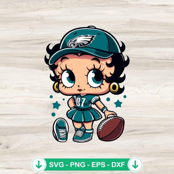 Philadelphia Eagles Betty Boop SVG cut file for Cricut