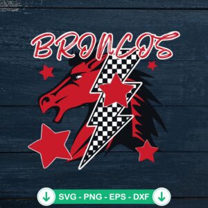Mustang Broncos football mascot SVG file for Cricut