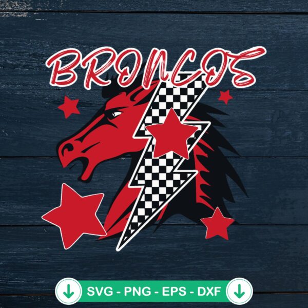 Mustang Broncos football mascot SVG file for Cricut