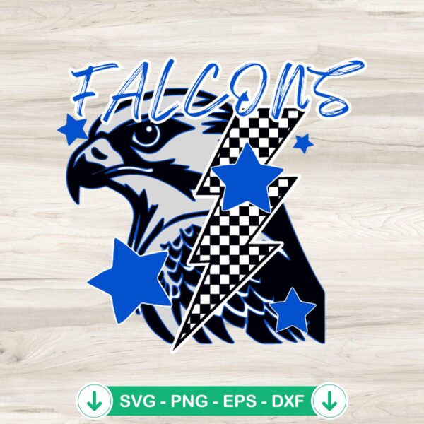 Falcons Mascot Lightning Bolt SVG file and cutting file