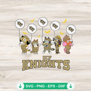 UCF Knights Bluey Friends SVG file for Cricut cutting machine