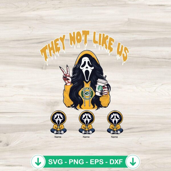 They Not Like Us Green Bay Packers svg file, horror mama cutting file