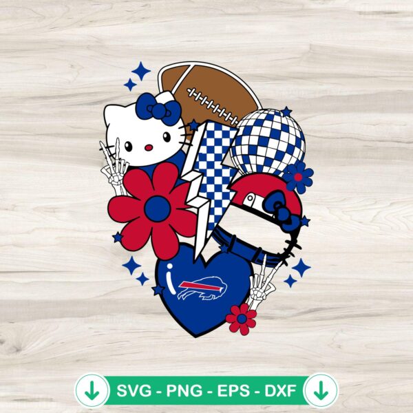 Buffalo Bills Kitty Cat NFL svg file for cutting machines