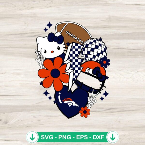 Denver Broncos Hello Kitty NFL svg file cutting file