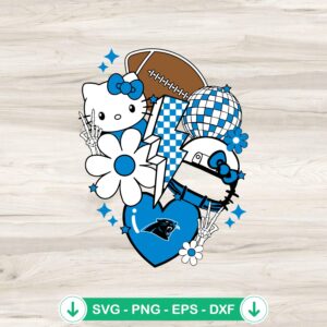 Carolina Panthers Hello Kitty SVG file for cricut cutting machine