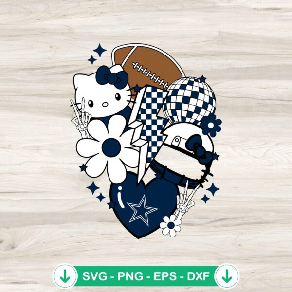 Dallas Cowboys Kitty NFL SVG file, cricut svg cutting file