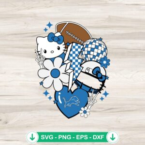 Detroit Lions Kitty Football SVG file for cricut cutting machine