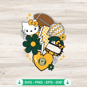 Green Bay Packers Kitty NFL SVG file for cutting machines