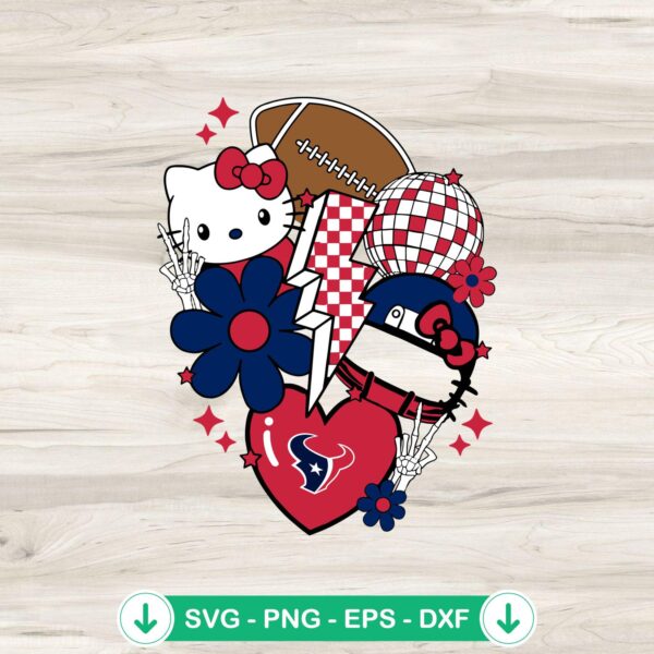 Houston Texans Kitty NFL SVG file for Cricut cutting machine