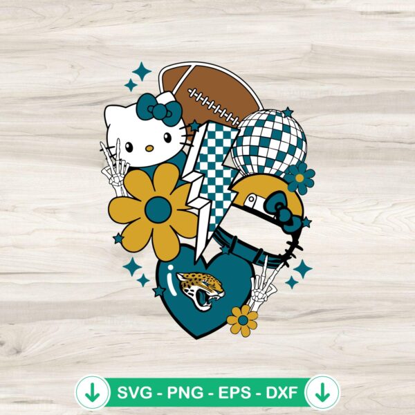 Jacksonville Jaguars Hello Kitty SVG file for cutting machine