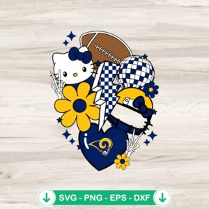 Los Angeles Rams Hello Kitty Football SVG file for Cricut