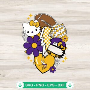 Minnesota Vikings Hello Kitty NFL SVG file for cutting machines