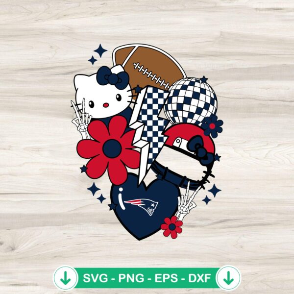 New England Patriots Hello Kitty NFL SVG file for cutting machines