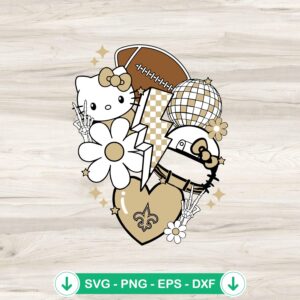 New Orleans Saints Kitty Football SVG file for cutting machines