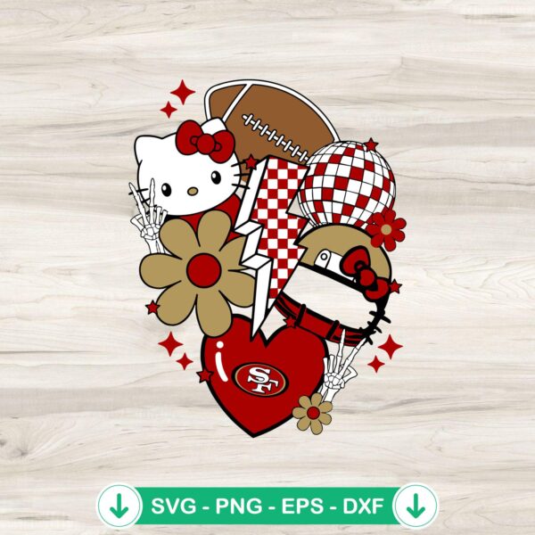 San Francisco 49ers Hello Kitty SVG file, cricut svg cutting file