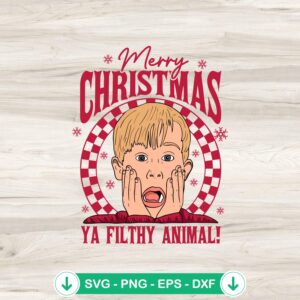 Merry Christmas Ya Filthy Animal SVG file for Cricut cutting