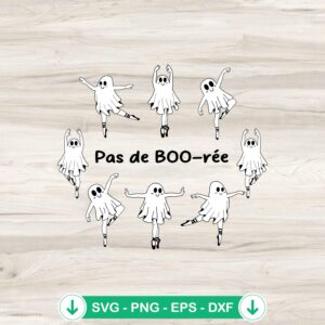 Pas De Boo-rée SVG file, ghost ballet dancer cutting file