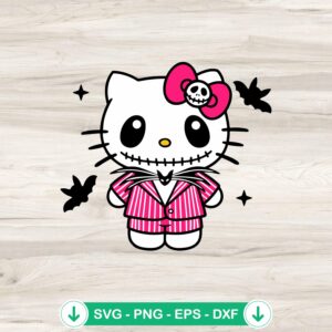 Hello Kitty Jack Skellington svg file for Cricut cutting machine