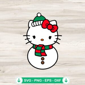 Hello Kitty Snowman SVG file for Cricut and cutting machine