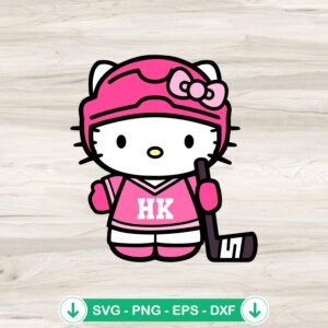 Pink Hello Kitty Hockey SVG file for Cricut cutting machine