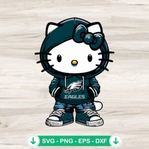 Hello Kitty Philadelphia Eagles SVG file for Cricut cutting machine