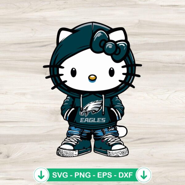 Hello Kitty Philadelphia Eagles SVG file for Cricut cutting machine