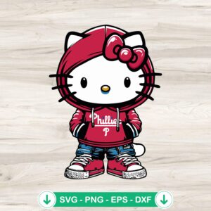 Hello Kitty Philadelphia Phillies hoodie SVG file, cricut SVG cutting file