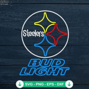 Steelers Bud Light Beer Neon Logo SVG file for cutting machines