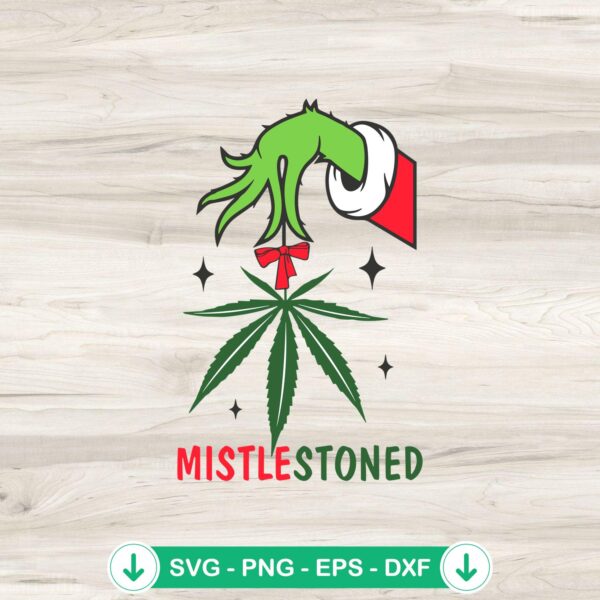 Grinch Hand Mistlestoned SVG file for Cricut cutting machines