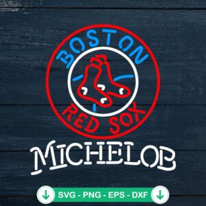 Boston Red Sox Michelob Beer neon logo SVG file for cutting