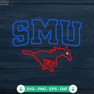 SMU Mustangs football neon logo svg file for cricut cutting