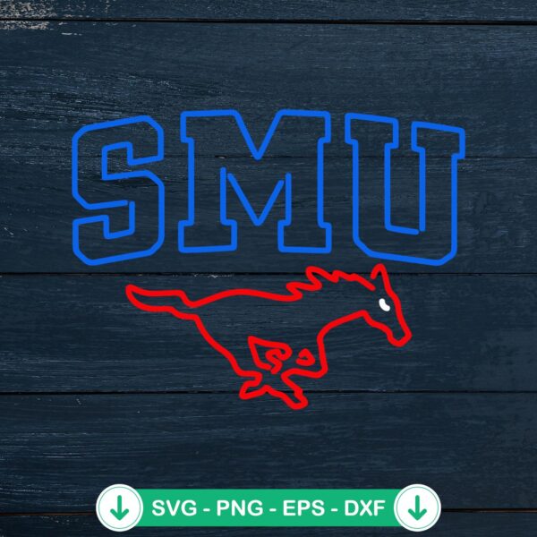 SMU Mustangs football neon logo svg file for cricut cutting