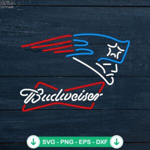 New England Patriots Budweiser Neon Logo SVG file for cutting machine