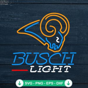 Los Angeles Rams Busch Light Neon logo svg file for cricut cutting