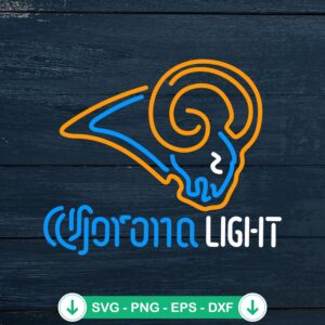 Los Angeles Rams Corona Light Neon SVG cut file