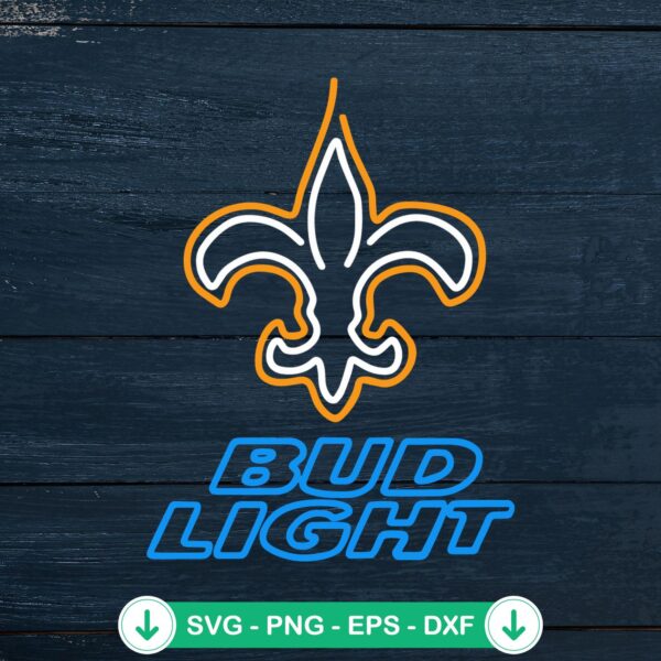 New Orleans Saints Bud Light Neon SVG file for cutting machines