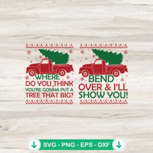 Funny Christmas Tree SVG file for Cricut cutting machine