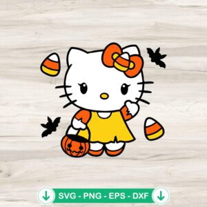 Hello Kitty Candy Cane SVG file for Cricut cutting machine