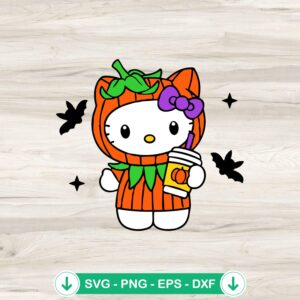 Hello Kitty Pumpkin SVG file, cutting file for Halloween