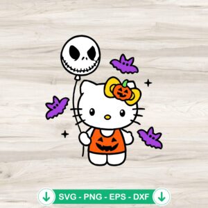 Hello Kitty Jack Skellington balloon SVG file for cutting