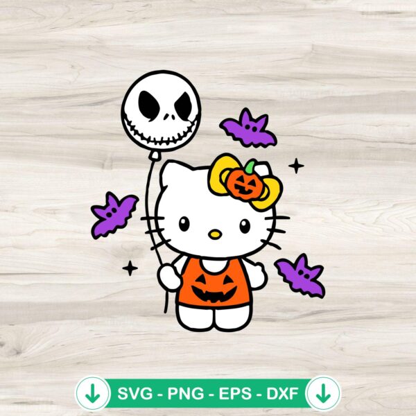 Hello Kitty Jack Skellington balloon SVG file for cutting