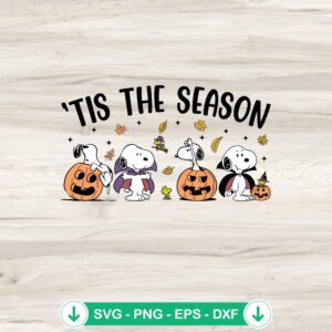 Snoopy Halloween Tis The Season svg file for Cricut cutting