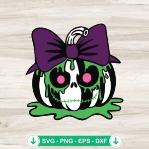 Beetlejuice Pumpkin Coquette Bow SVG file for cutting machines