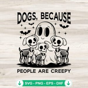 Halloween Ghost Dogs SVG file, spooky dog cutting file